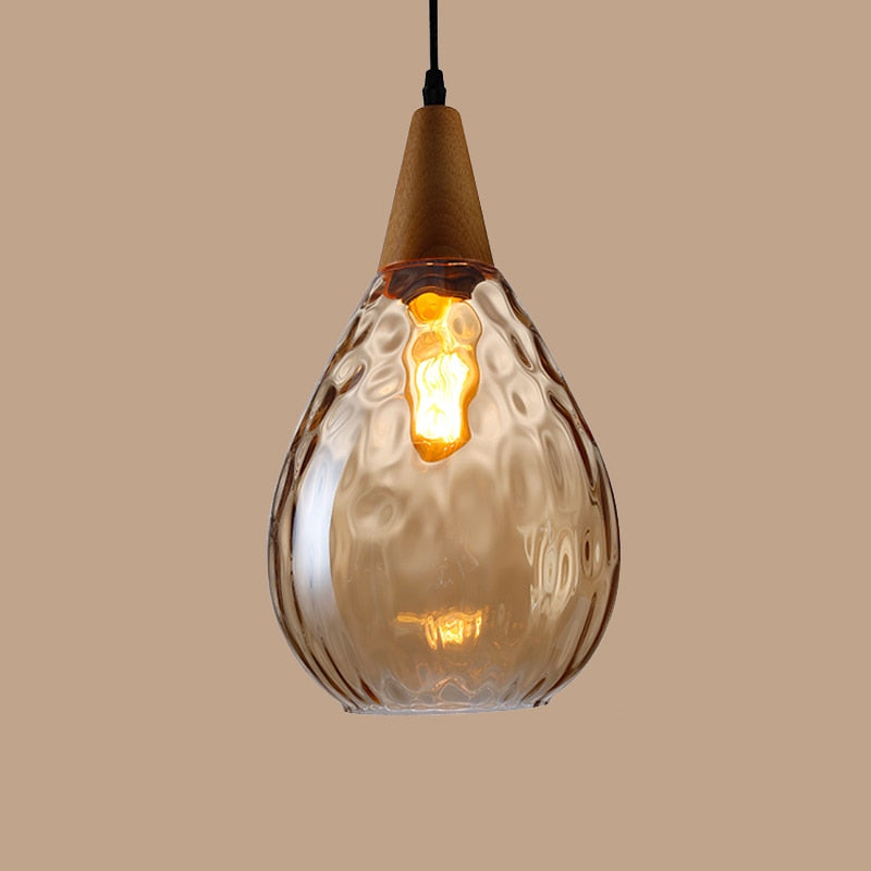 Esco Modern Glass Water Drop Pendant Light