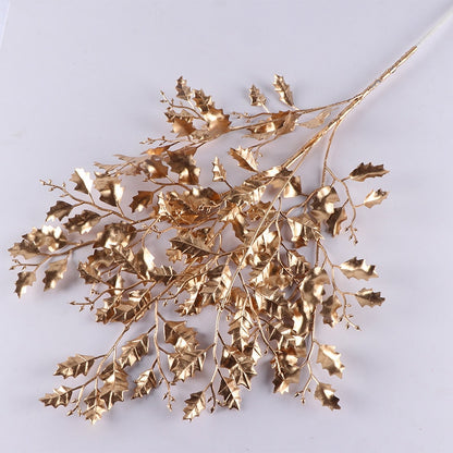 Golden Artificial Plants Leaf Home Decor