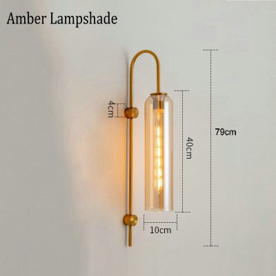 Wady Nordic Modern Slim Cylinder Glass Wall Lamp