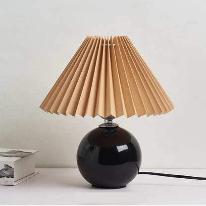 Korean LED Pleated + CeramicTable Lamp