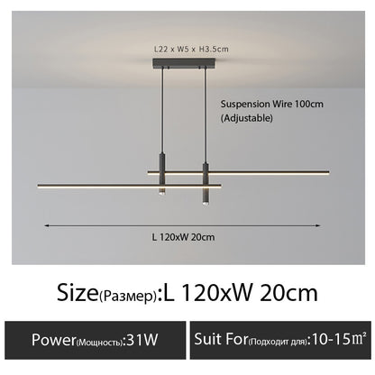 Modern Minimalist Long Strip Designer Chandelier