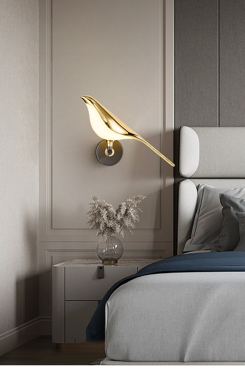 Modern Birdy Magpie Touch Switch LED Wall Lamp