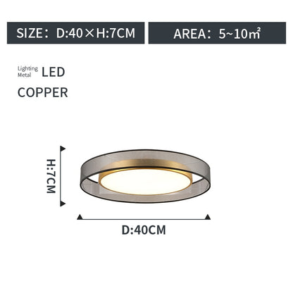 Modern Ceiling 2-layer Ultrathin Copper Flush Mount