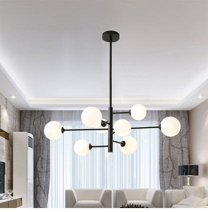 Sandy Modern Milk Glass Ball Branch Chandelier