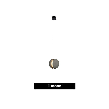 Diano Moon Collection Nordic Single Moon Design Cement Pendant Light