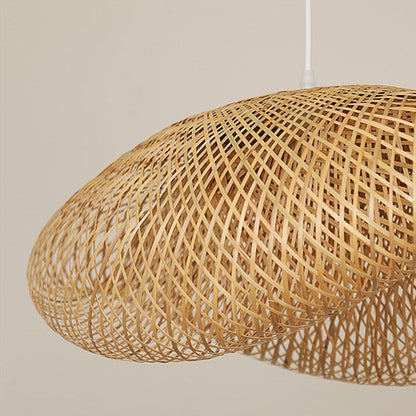 Japandi Hand Weaved Bamboo Cloud Pendant Light