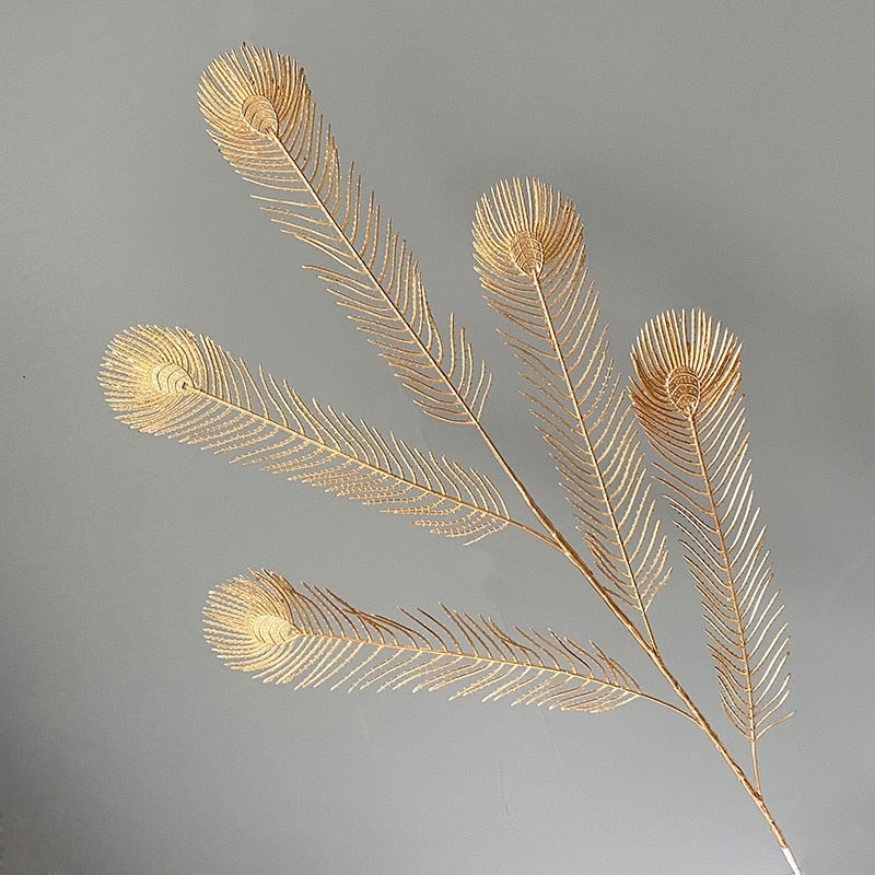 Golden Artificial Plants Leaf Home Decor