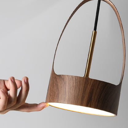 Minimalist Tinted Wood Finished Hanging Pendant Light