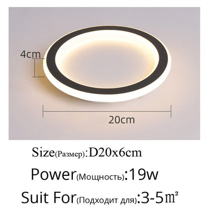 Yico Round Simple Super Flush Mount Dimmable Led Ceiling Light