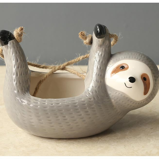 Creative Ceramic Hanging Sloth Flower Planter