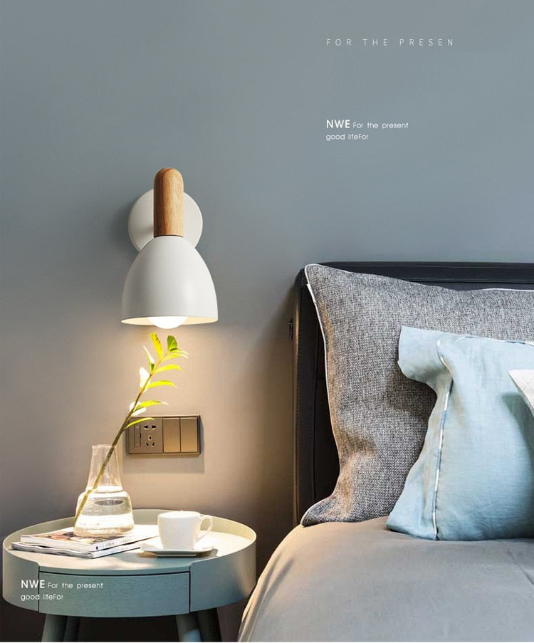 Nordic Wood & Matte Sconce Wall Light