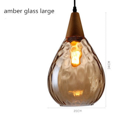 Esco Modern Glass Water Drop Pendant Light