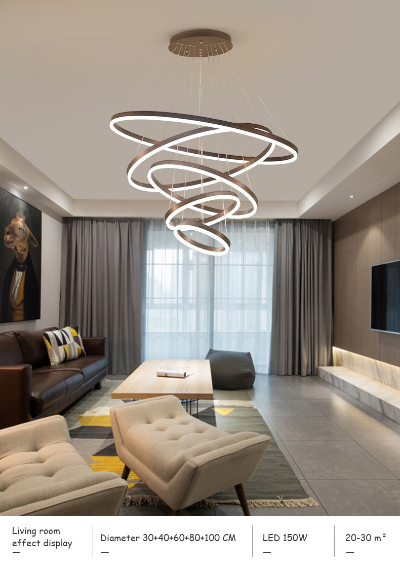 Sandy Modern Drop Ring LED Ceiling Chandelier