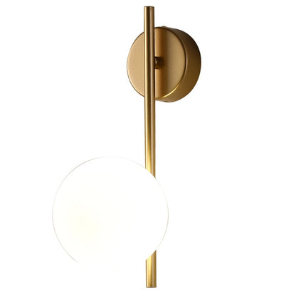 North Wall Lamp Gold Frosted Glass Globe Sconce