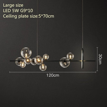 Modern Led Ceiling Chandelier Glass Balls  G9 Sockets room decor for Living Room Dining Room Kitchen Hang lamp Home Decoration