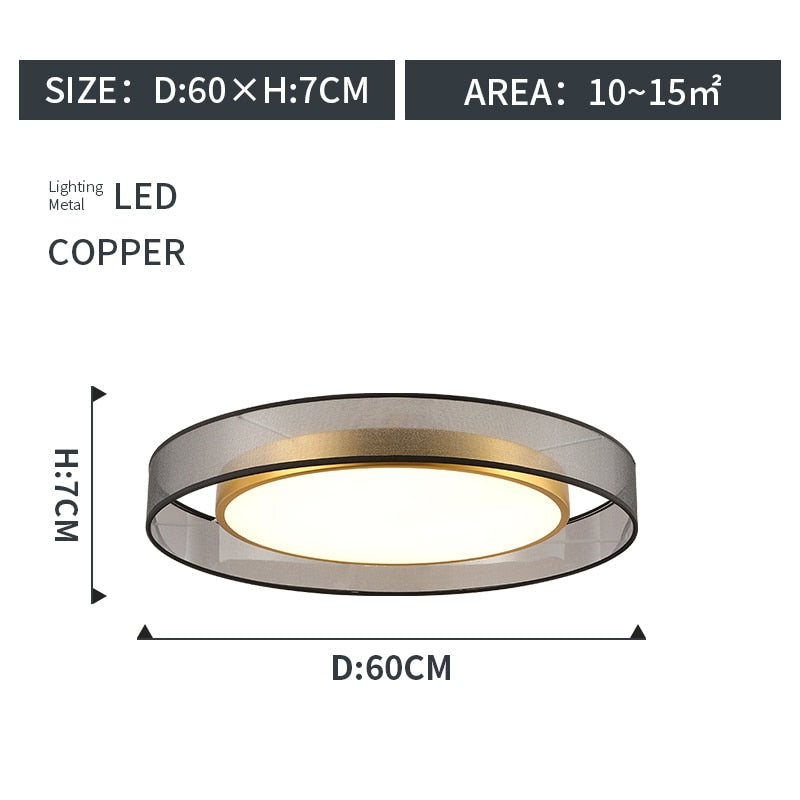 Modern Ceiling 2-layer Ultrathin Copper Flush Mount