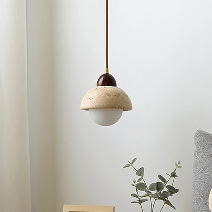 Japandi Designer Textured Marble Pendant Light