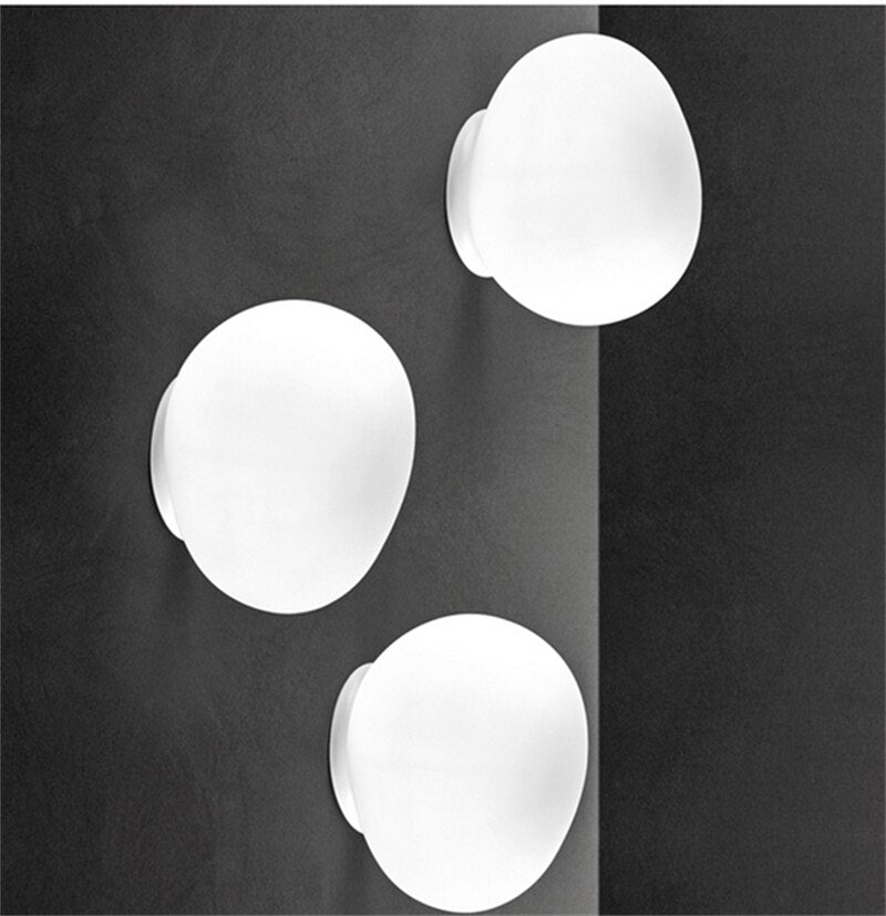 Esco Modern Frosted Egg Glass Flush Mount/ Wall Light