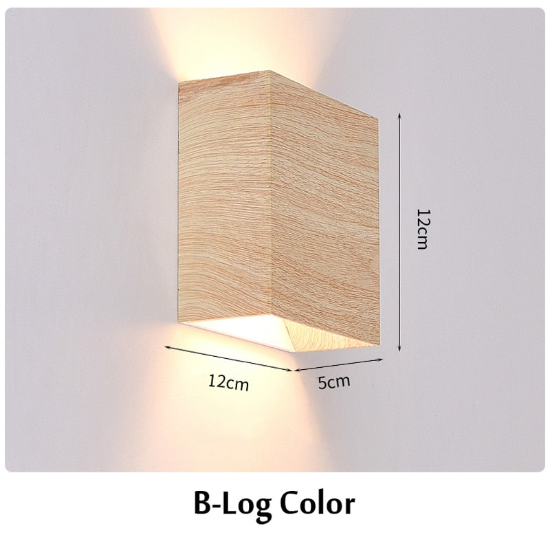 Japandi Imitation Wood Wall Light