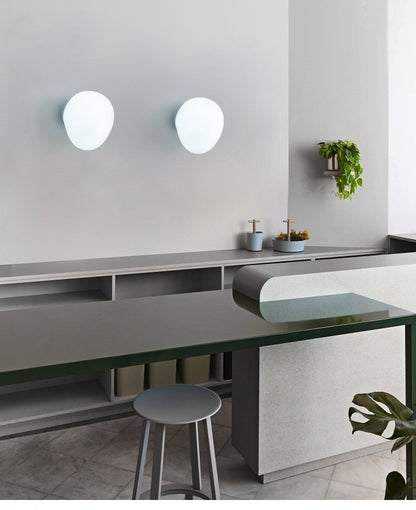 Esco Modern Frosted Egg Glass Flush Mount/ Wall Light