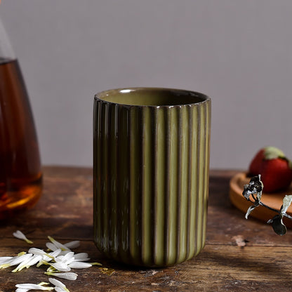 Monochromatic Vertical Striped Ceramic Cup