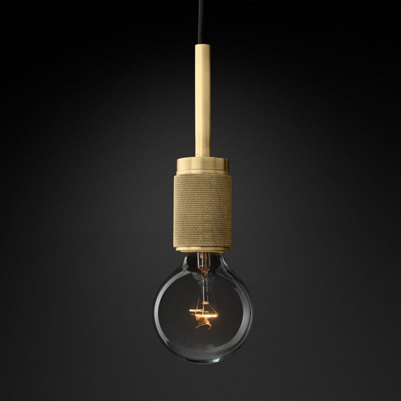 Minimalist Brass Scone + Clear Glass Pendant Light