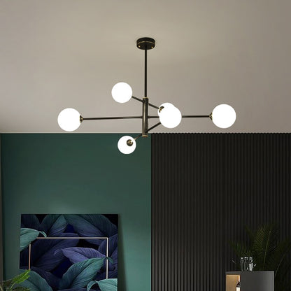 Sandy Modern Milk Glass Ball Branch Chandelier