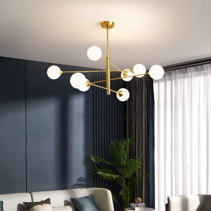 Sandy Modern Milk Glass Ball Branch Chandelier