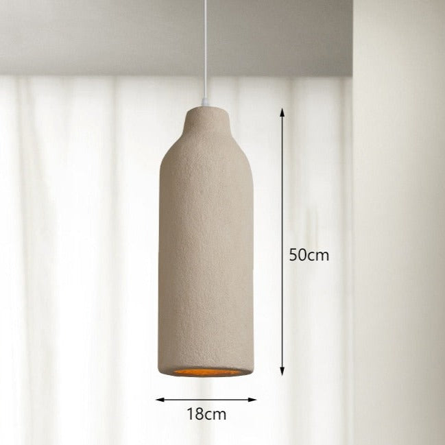 Japandi Wabi Sabi Cream Cylinder Style Pendant Light