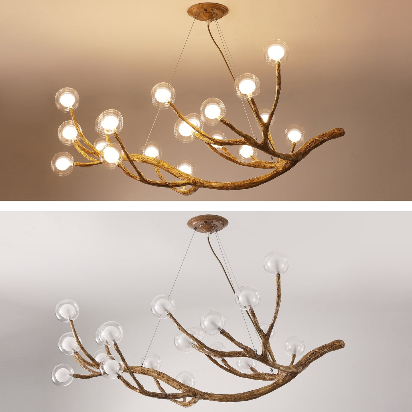 Nordic Resin Iron Tree Branch Chandelier