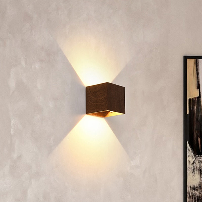 Japandi Imitation Wood Wall Light