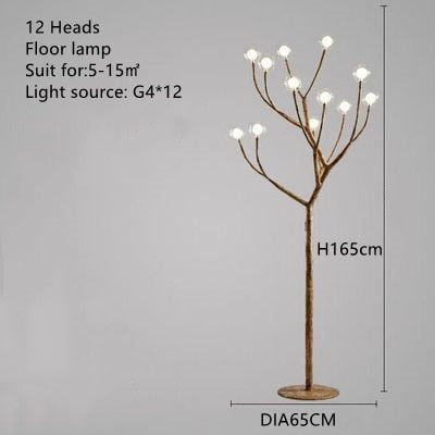 Nordic Resin Iron Tree Branch Floor Lamp