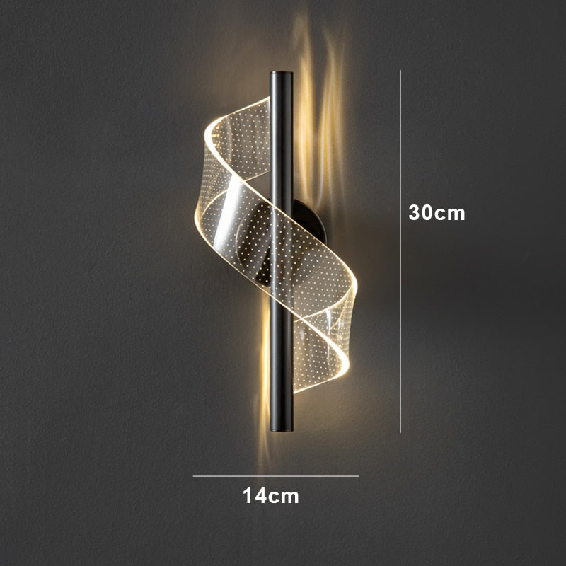 Modern Spiral Acrylic LED Hanging Wall Lamp