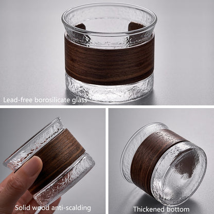 Japanese Style Glass Coffee Walnut Cup