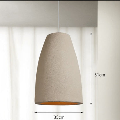 Japandi Wabi Sabi Cream Cylinder Style Pendant Light