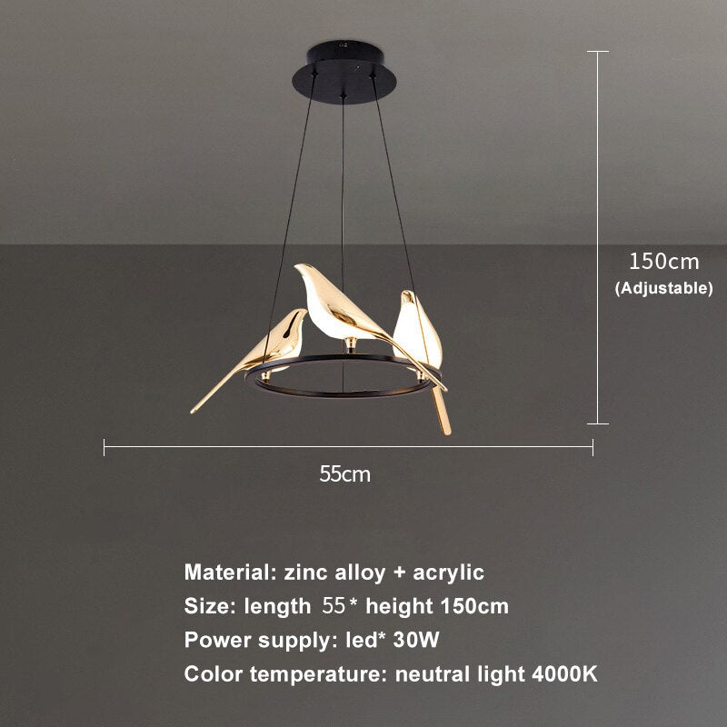 Modern Birdy LED Ceiling Chandelier