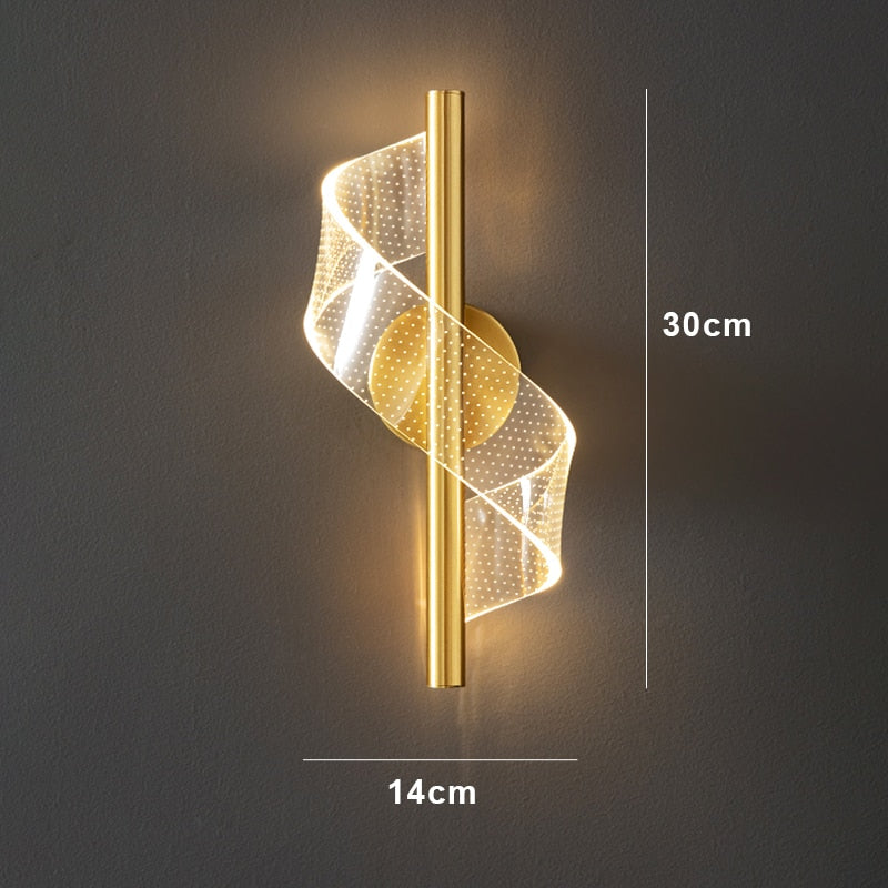 Modern Spiral Acrylic LED Hanging Wall Lamp