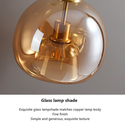 Wady Modern Minimalist Handblown Glass Globe Flush Mount