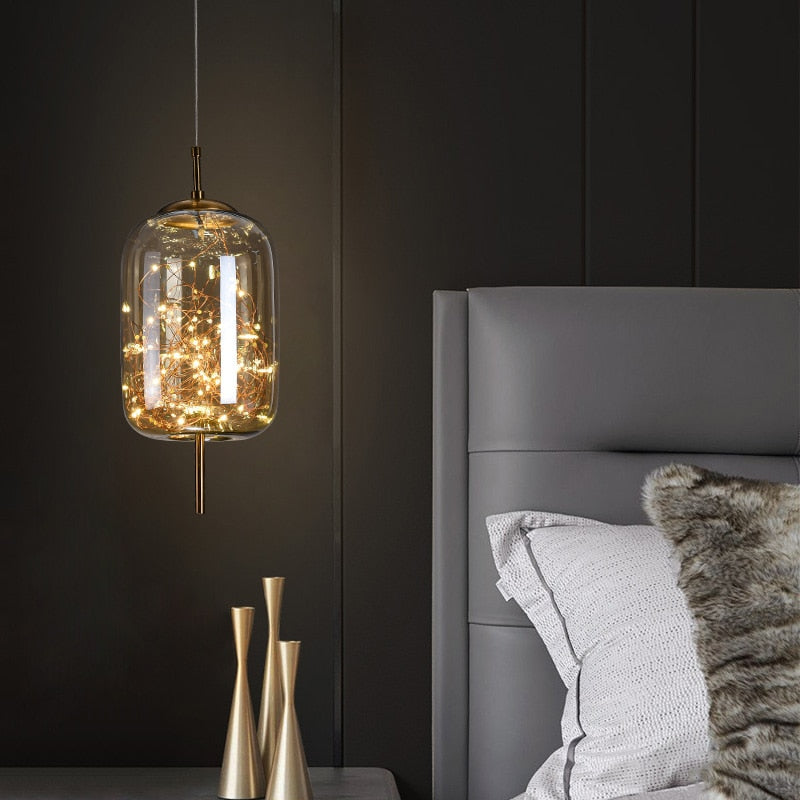 Nordic Glass Stars Jar Pendant Light