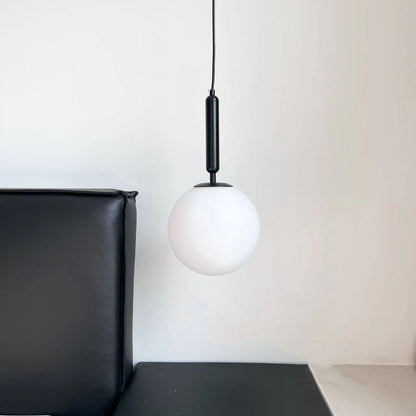 Modern Milk Glass Globe LED Pendant Light