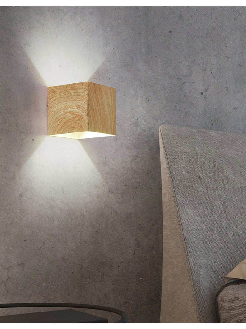 Japandi Imitation Wood Wall Light