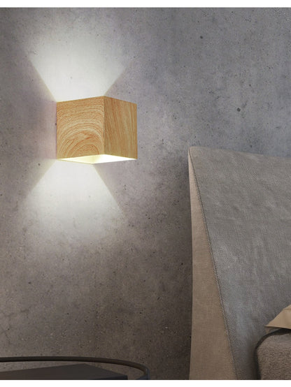 Japandi Imitation Wood Wall Light