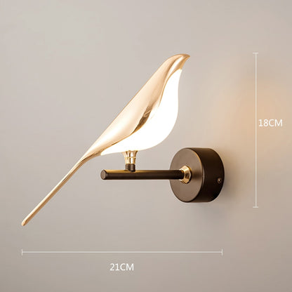 Modern Birdy Magpie Touch Switch LED Wall Lamp