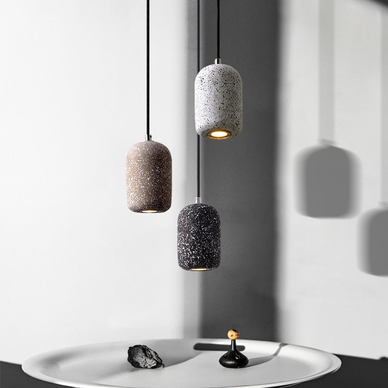 Nordic Cement Cylinder Hanging Chandelier