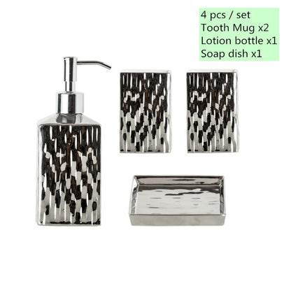 Ceramic Bathroom Accessories Soap Dispenser Set