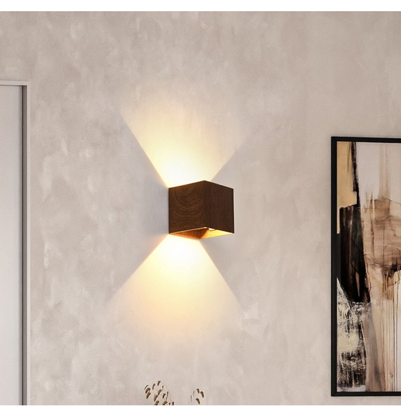 Japandi Imitation Wood Wall Light