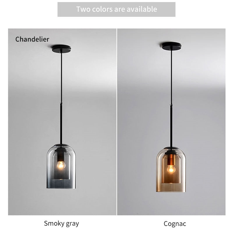 Modern Creative Double Layered Glass Pendant Light