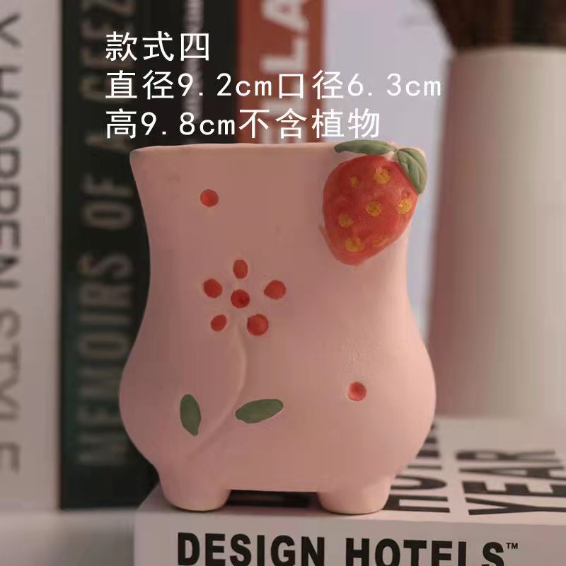 Handmade Mini Ceramic Strawberry Plant Pot