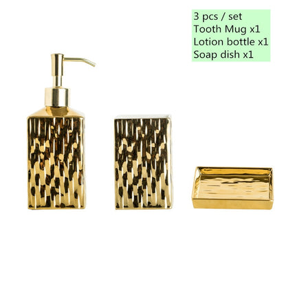 Ceramic Bathroom Accessories Soap Dispenser Set