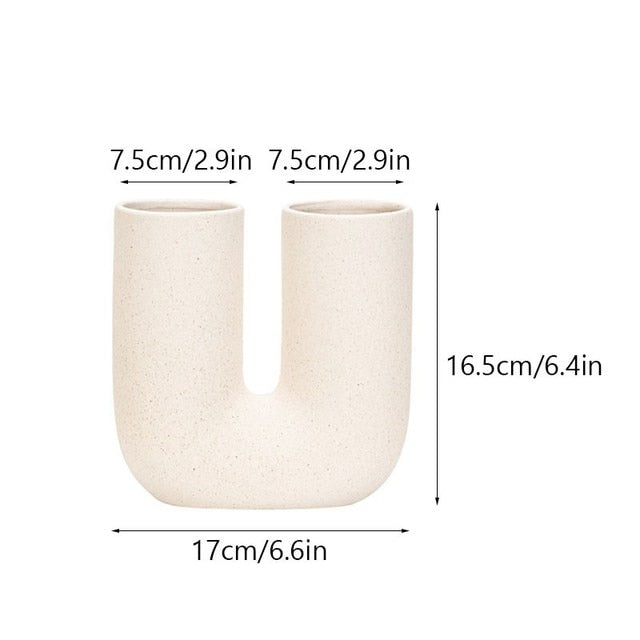 U Shape Nordic Ceramic Vase